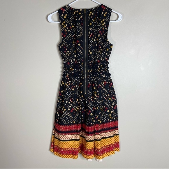 Rachel Roy Cottagecore Prairie Dress Black Red Yellow Rope Waist Size 0 - Picture 2 of 9